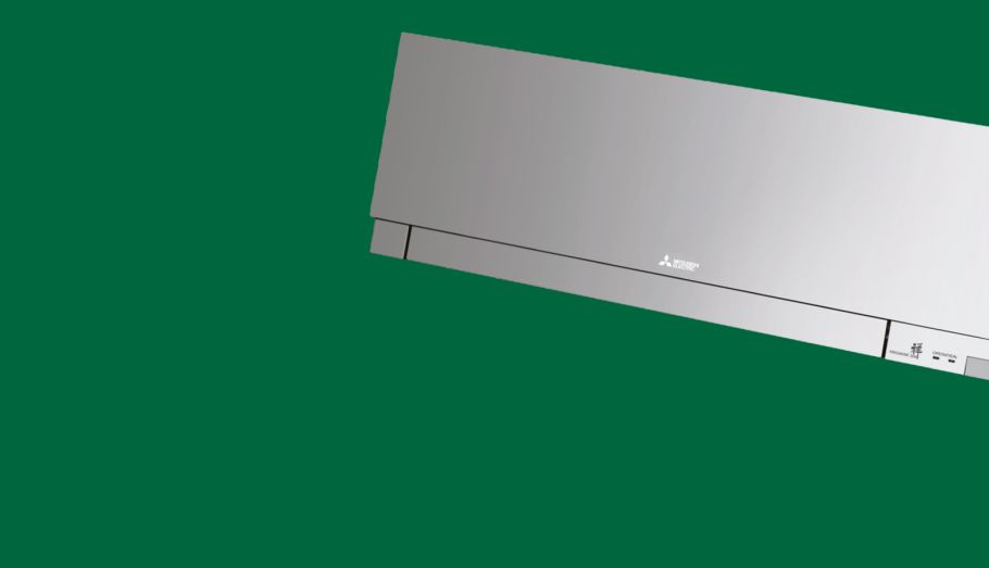 Mitsubishi Electric air conditioning unit, green background