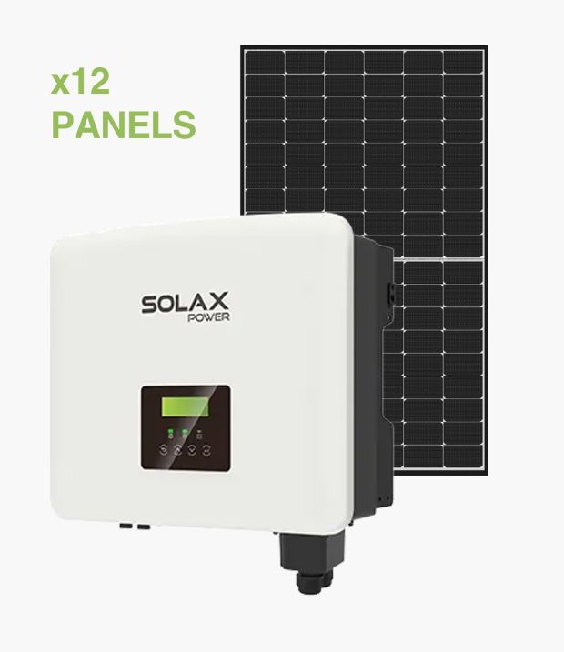 SolaX Power inverter with 12 solar panels.